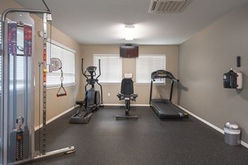 24-Hour Fitness Center at Woodland Villa Apartments, Westland, MI